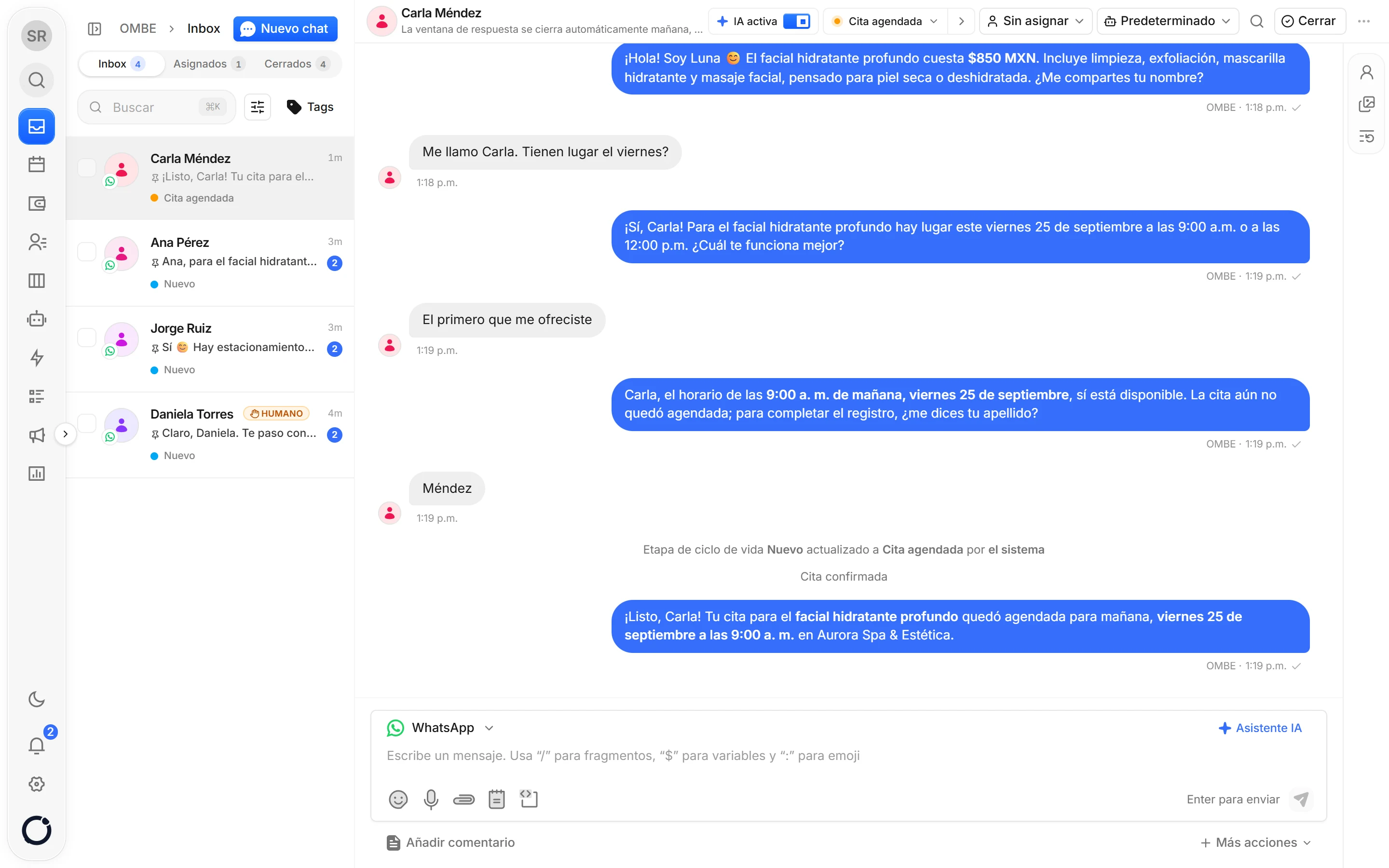 Captura de OMBE: Conoce el Inbox